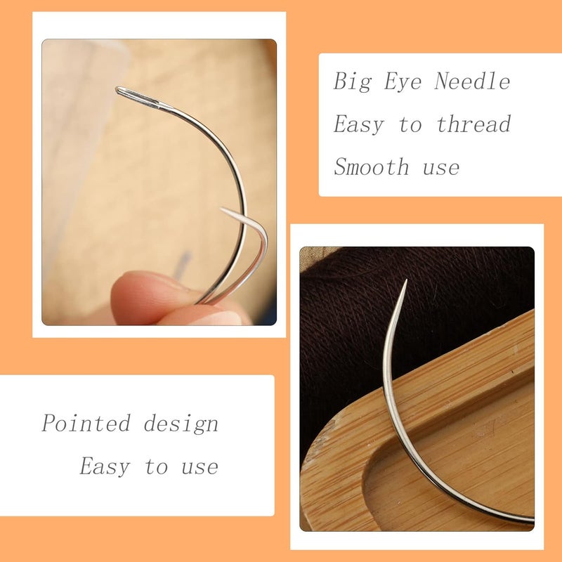ZMAAGG 50 PCS Curved Needles, Sewing Needles, Leather and Weaving Needles for Carpet Leather Canvas Repairing, Blocking Knitting, Modelling and Crafts - Image 3
